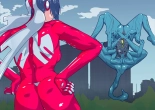 Atoraruksu Reiza~ Shin Hiroin VS Mesu Kaijū~ Kūru Kyodai Reddo Hiroin Kuyūruku-teki Haiboku! Mesu Kaijū ni Nugarare Kōsoku sa rete Muyō de Etchi na Shūtai o Sarashi Haiboku suru… Ōkina Onēsan Dai Pinchi! : página 13
